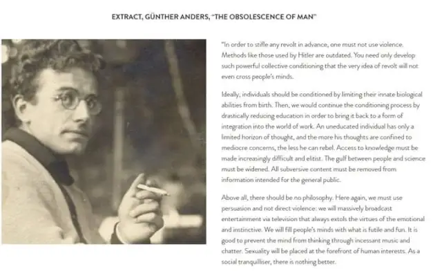 Obsolescence of Mankind Gunther Anders 1956 Technological critique Social change Human condition Philosophical perspectives Anders book analysis 20th-century philosophy Technological impact