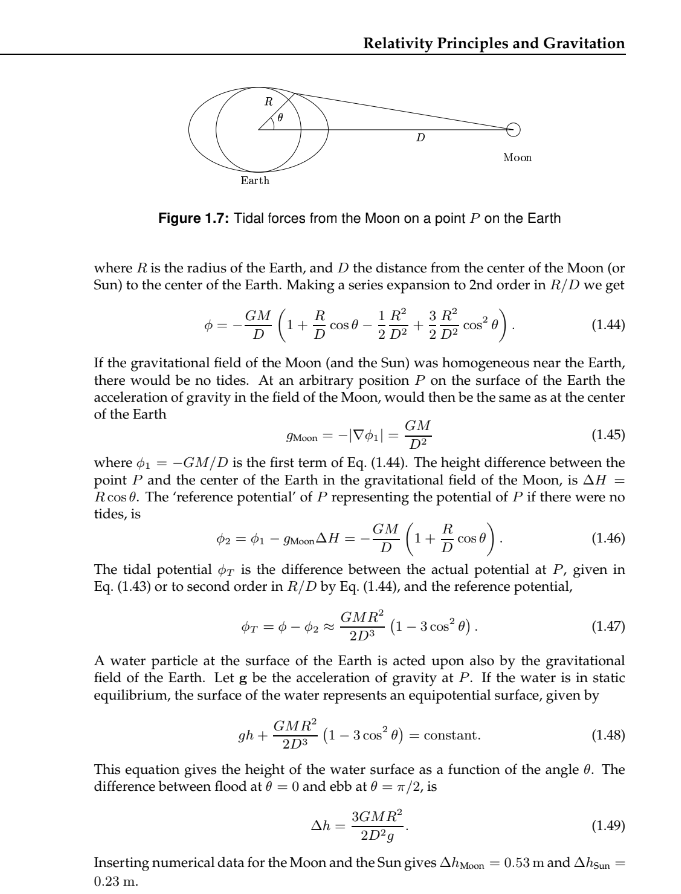 Earth and Water. Ocean Fluids Dynamics,Tidal Forces,and Water in empty Space Microgravity